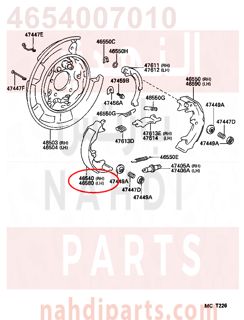 4654007010,SHOE ASSY, PARKING BRAKE, RH OR CENTER NO.1,قناش جلنط 