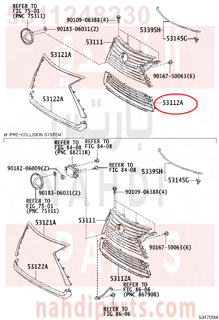 5311248230,GRILLE, RADIATOR, LOWER,شبك 