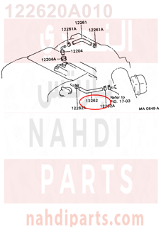 122620A010,HOSE, VENTILATION, NO.2,خرطوش تبخير الزيت - الصغير