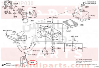 178050P030,RESONATOR SUB-ASSY, INTAKE AIR,غطاء عادم هواء 