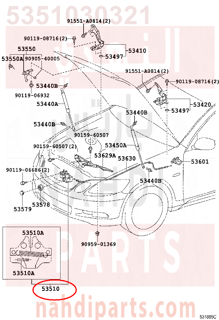 5351030321,LOCK ASSY, HOOD,قفل كبوت 