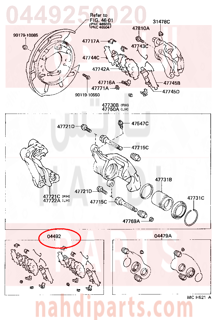 0449250020,PAD KIT, DISC BRAKE, REAR,قماش فرامل خلفى  