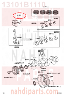 13101B1110,PISTON SUB-ASSY, W/PIN,عمود 