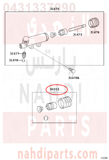 0431337090,CYLINDER KIT, CLUTCH RELEASE, اصلاح علبة كلتش 