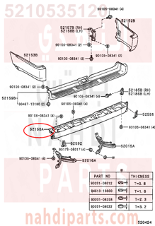 5210535120,BUMPER ASSY, REAR,جلدة 