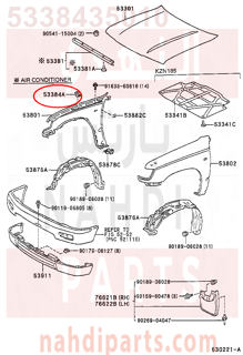 5338435010,BUMPER, FENDER TO HOOD,جلدة 