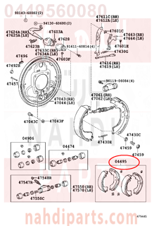 0449560080,SHOE KIT, RR DRUM BR,هلال قماش خلفي داخل الهوب