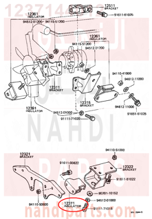 1237144012,INSULATOR, ENGINE MOUNTING, REAR NO.1,كرسي  المحرك 