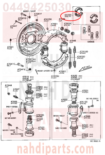 0449425030,SHOE KIT, FRONT BRAKE,قماشات فرامل خلفى  