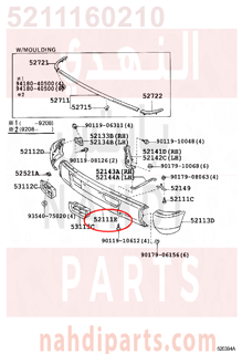 5211160210,BAR, FRONT BUMPER,جلدة 