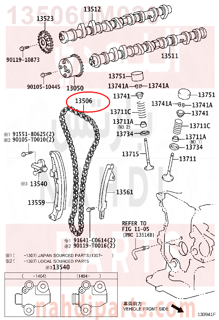 135060M020,CHAIN SUB-ASSY,جنزير مكينه كبير