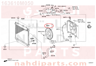 163610M050,FAN,مروحة الرديتر - ريشه المروحه فقط 