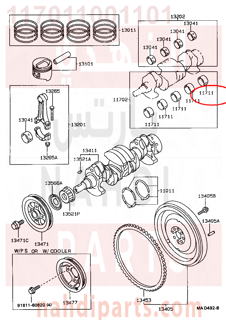 117011001101,BEARING, CRANKSHAFT,سبيكة مكينة 