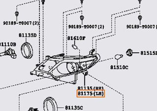 mz8117006841,شمعه كامري يسار 2014 الى 2015 CAMRY Front Lift Head Light 2014 TO 2015-MZ8117006841