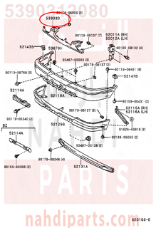 5390312080,EXTENSION SUB-ASSY, FRONT BUMPER, UPR,وصلة 