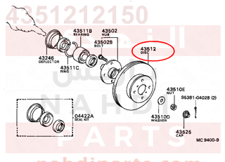 4351212150,DISC, FRONT,هوب فرامل أمامي