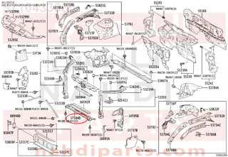 5710433080,MEMBER SUB-ASSY, FRONT CROSS,وصلة شاصيه أمامي