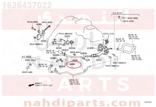 1626437022,HOSE, WATER BY-PASS, NO.2,خرطوم المبرد  الرديتر 