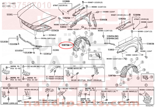 5387507010,LINER, FRONT FENDER, RH,بطانة رفرف أمامي يمين