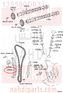 135590D031,SLIPPER, CHAIN TENSIONER,تكاية جنزير 