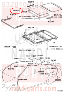 6320106110,GLASS SUB-ASSY, SLIDING ROOF,زجاج 