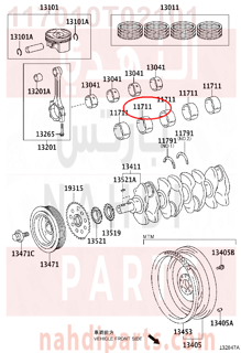 117010T02101,BEARING, CRANKSHAFT,سبيكة مكينة 