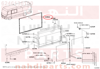 6246136100,RUN, REAR SIDE WINDOW, LH, جلدة نيكل زجاج 