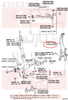 4320230040,KNUCKLE, STEERING, يسار  ,قاعدة فلنجة مع المساعد والهوب يسار