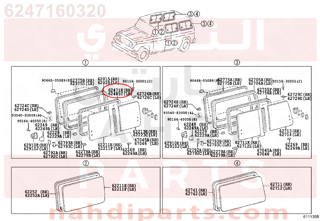 6247160320,RUN, SIDE WINDOW, RH, جلدة نيكل زجاج 