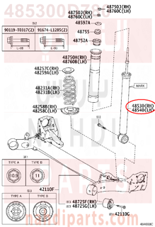 485300D780,ABSORBER ASSY, SHOCK, REAR RH,مساعد خلفى يمين 