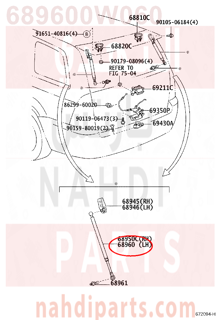 689600W060,STAY ASSY, BACK DOOR, يسار  ,ابق آسى ، باب خلفي ، يسار