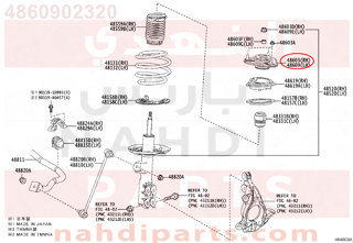 4860902320,SUPPORT SUB-ASSY, FRONT SUSPENSION, RH,كرسي مساعد امامى 