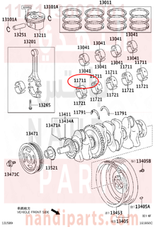 117113602001,BEARING, CRANKSHAFT,سبيكة مكينة 