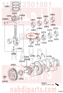 117012501001,BEARING, CRANKSHAFT,سبيكة مكينة 