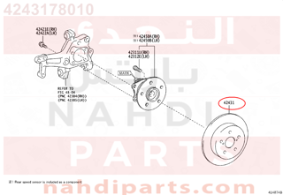 4243178010,DISC, REAR,هوب فرامل خلفي