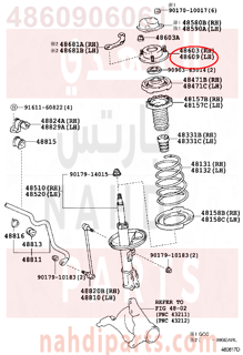 4860906061,SUPPORT SUB-ASSY, FRONT SUSPENSION, LH,كرسي مساعد امامى 