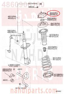 4860906100,SUPPORT SUB-ASSY, FRONT SUSPENSION, RH,كرسي مساعد امامى 