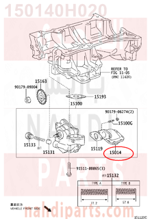 150140H020,STRAINER SET, OIL PUMP,مصفاة