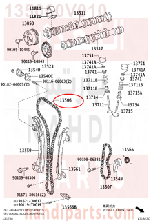 135060V010,CHAIN SUB-ASSY,جنزير مكينه كبير