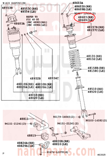 4868050120,SUPPORT SUB-ASSY, FRONT SUSPENSION, RH,كرسي مساعد امامى 