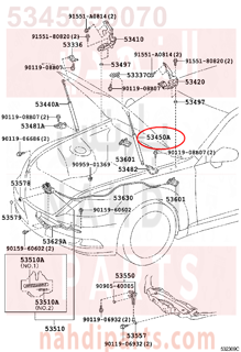 5345050070,SUPPORT ASSY, HOOD, LH,مساعد كبوت 