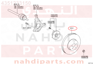 4351233150,DISC, FRONT,هوب فرامل أمامي