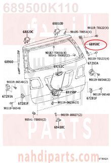 689500K110,STAY ASSY, BACK DOOR, RH,دعامة الباب الخلفي اليمين 