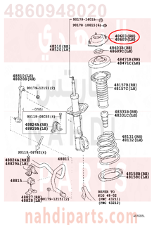 4860948020,SUPPORT SUB-ASSY, FRONT SUSPENSION, RH,كرسي مساعد أمامي