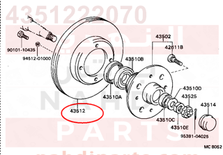 4351222070,DISC, FRONT,هوب فرامل أمامي