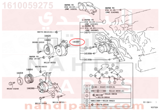 1610059275,PUMP ASSY, ENGINE WATER,طرمبة ماء - مضحة مويه