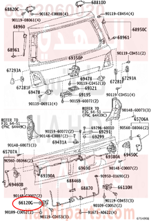 6612060020,HINGE ASSY, TAIL GATE, LH,مفصل بوابة الذيل يسار 