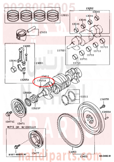 9028005005,KEY, CRANKSHAFT(FOR CRANKSHAFT PULLEY SET),خابور  (من اجل  ترس  توقيت)