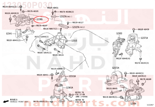 123050P030,INSULATOR SUB-ASSY, ENGINE MOUNTING, RH,كرسي مكينة علوي