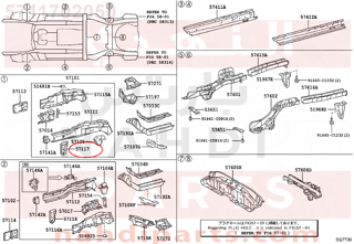5711702050,PLATE SUB-ASSY, FRONT SIDE MEMBER, FRONT RH,صاجة 
